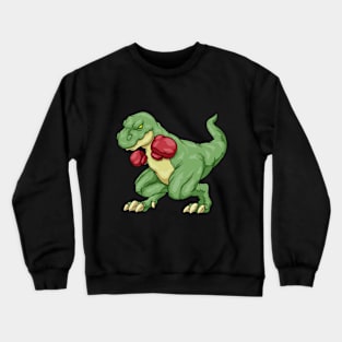 Funny dinosaur as a boxer Crewneck Sweatshirt